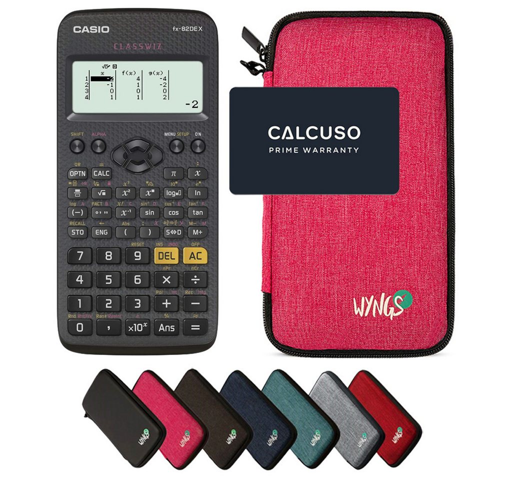 CASIO Taschenrechner fx-82DE X ClassWiz inkl. WYNGS Schutztasche Pink Bild 2