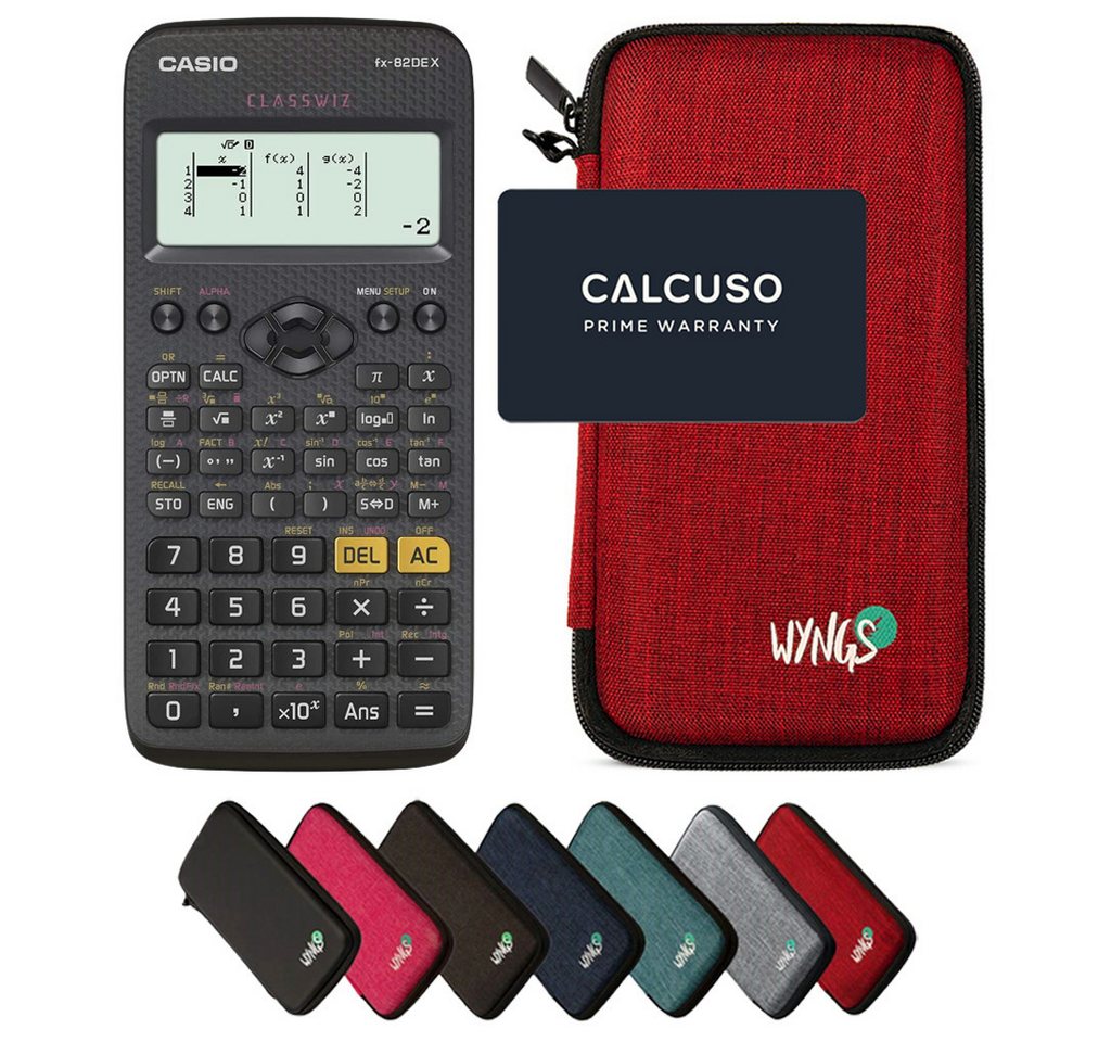 CASIO Taschenrechner fx-82DE X ClassWiz inkl. WYNGS Schutztasche Rot Bild 2