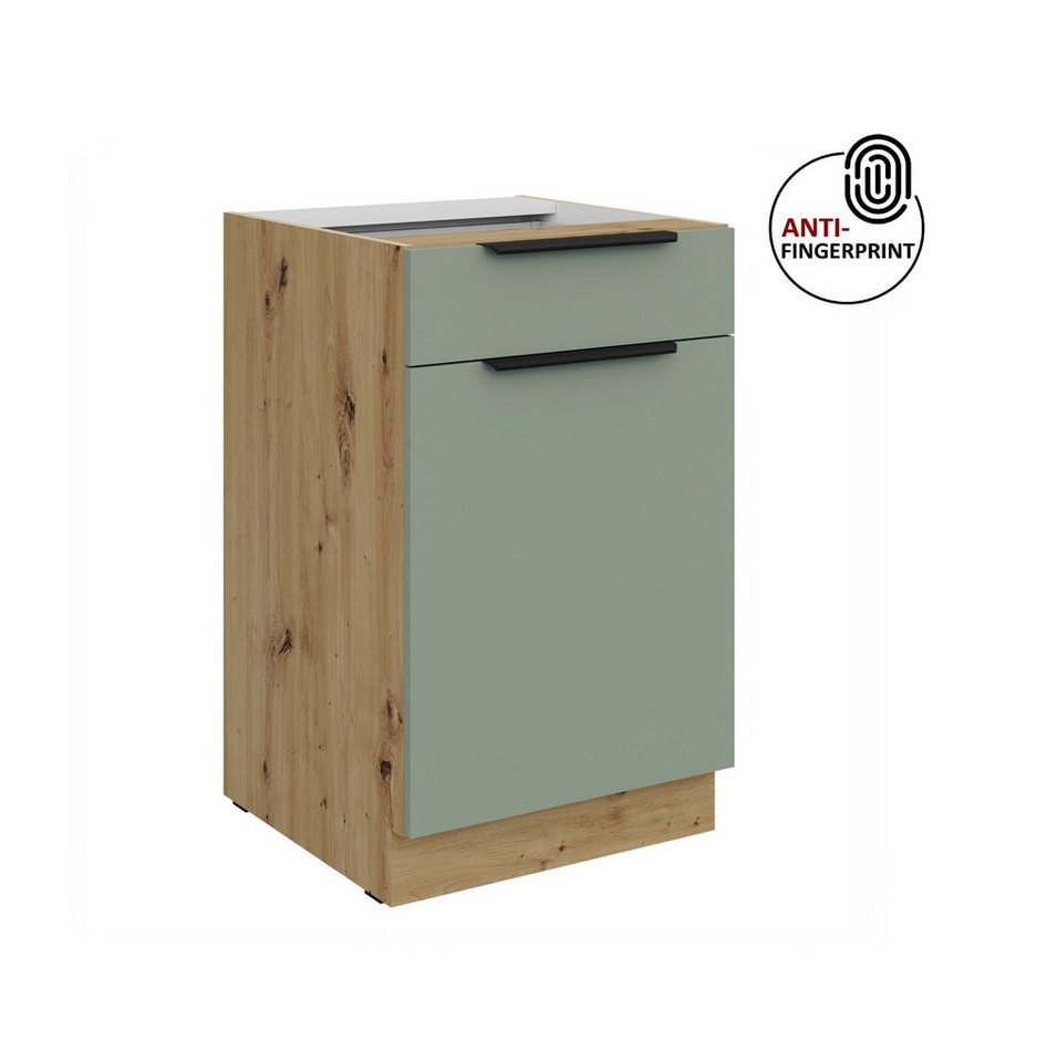 Küchen-Preisbombe Unterschrank 50 cm Küche ARIA Aquamarin ultra matt Anti Fingerprint Küchenzeile Bild 2