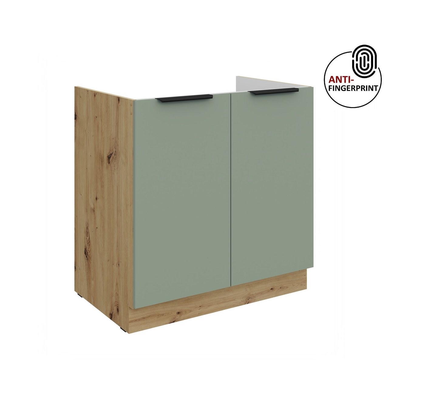 Küchen-Preisbombe Spülenunterschrank 80 cm Küche ARIA Aquamarin ultra matt Anti Fingerprint Küchenzeile Bild 2