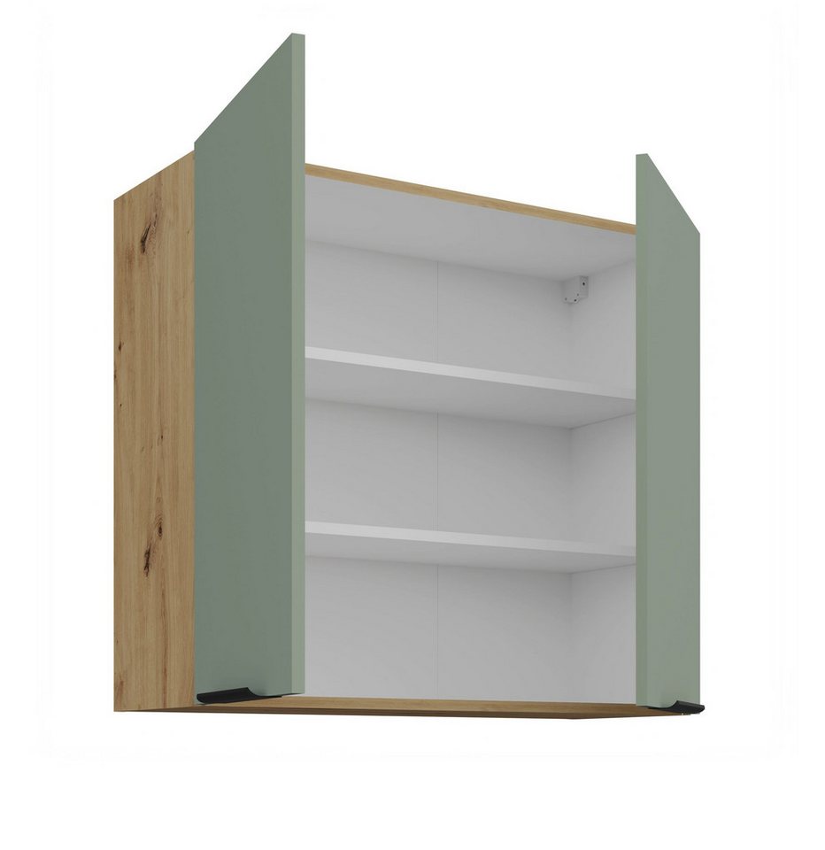 Küchen-Preisbombe Hängeschrank 80 cm Küche ARIA Aquamarin Küchenzeile Küchenblock Anti Fingerprint