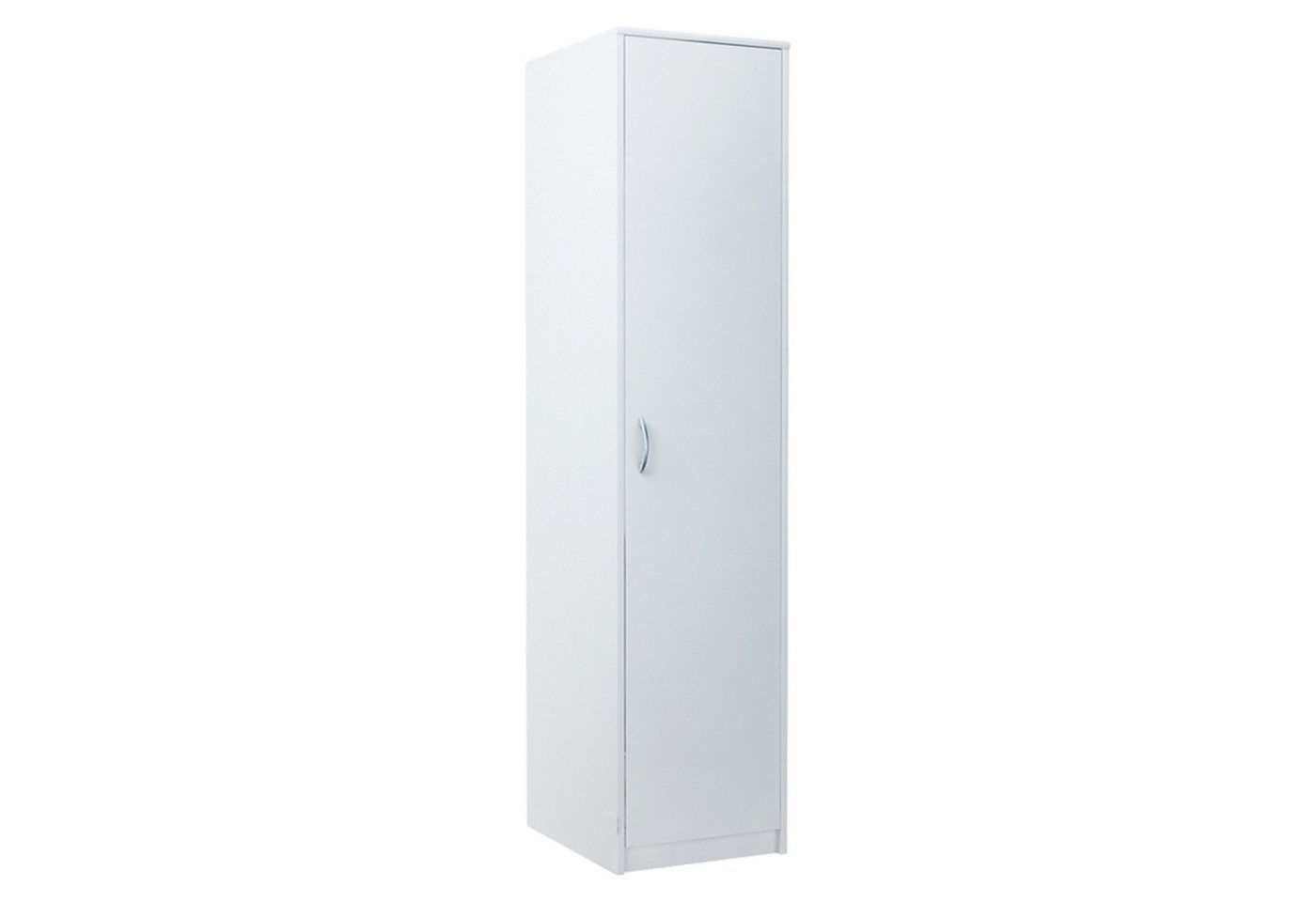Home Collective Garderobenschrank Kleiderschrank mit 1 Tür, 1 Kleiderstange und 2 Einlegeböden 45 cm breit Schrank schmal matte Oberfläche weiß Bild 3