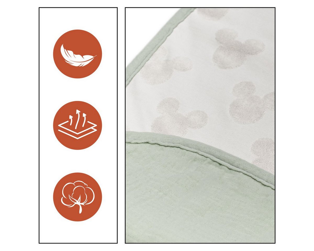 Hauck Wickelauflage Disney Mickey - Light Beige, 2in1 Auflage / Topper & Handtuch für Wickeltisch - waschbar bei 60° C Bild 3