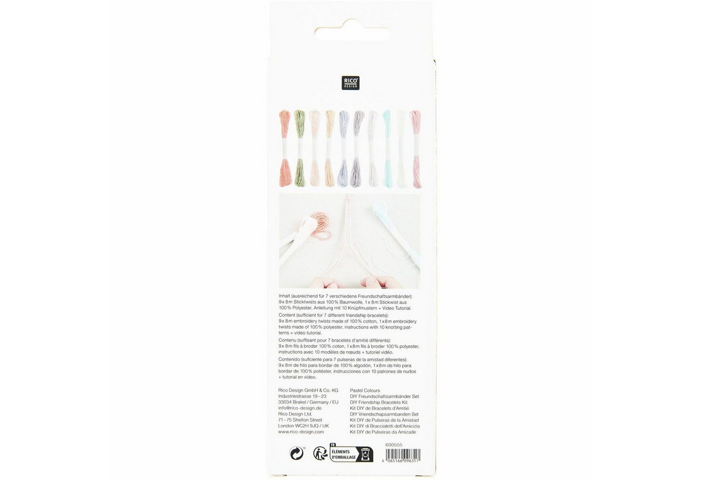Rico Design Kreativset DIY-Freundschaftsarmband-Sets, 100% Baumwolle Bild 2