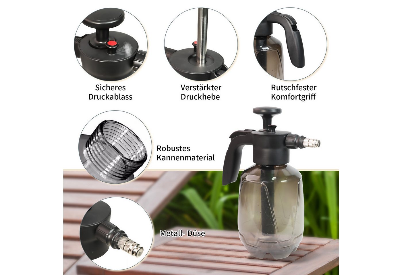 M&W DAS DESIGN Sprühflasche Sprühflasche Drucksprüher Pumpsprühflasche Für Pflanzen Garten Bild 2