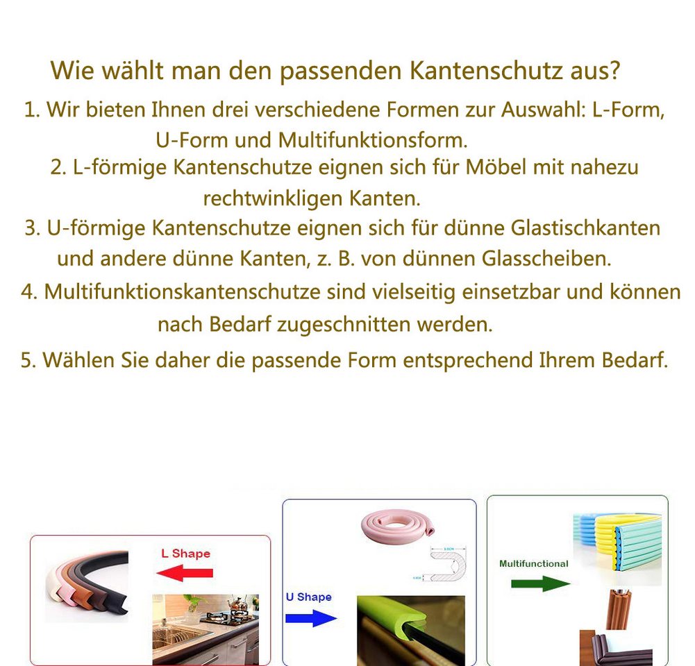 Agger Kindersicherung Multifunktionaler Möbelkantenschutz, Wandeckenschutz, Schreibtischkantenpuffer, DIY Bild 4