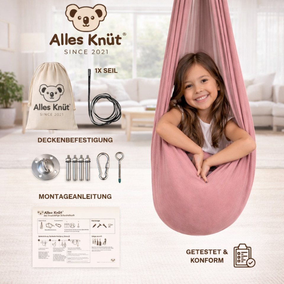 Alles Knüt Tuchschaukel Alles Knüt Therapieschaukel – Indoor Schaukel Kinder inkl. Befestigung