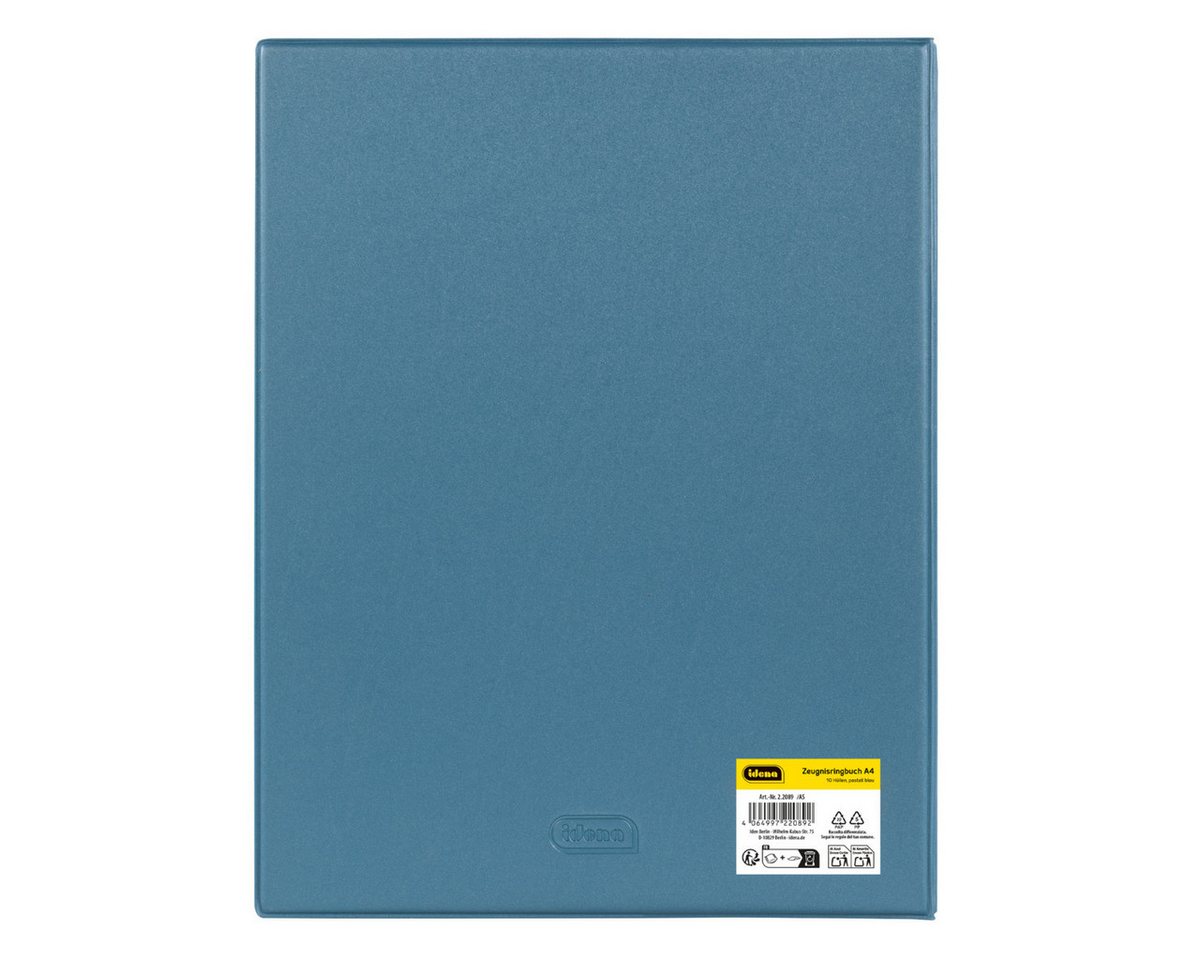Idena Buchbindemappe Idena Zeugnismappe Ringbuch mit 10 Klarsichthüllen 100µ pastell blau, DIN A4, ( Bild 5