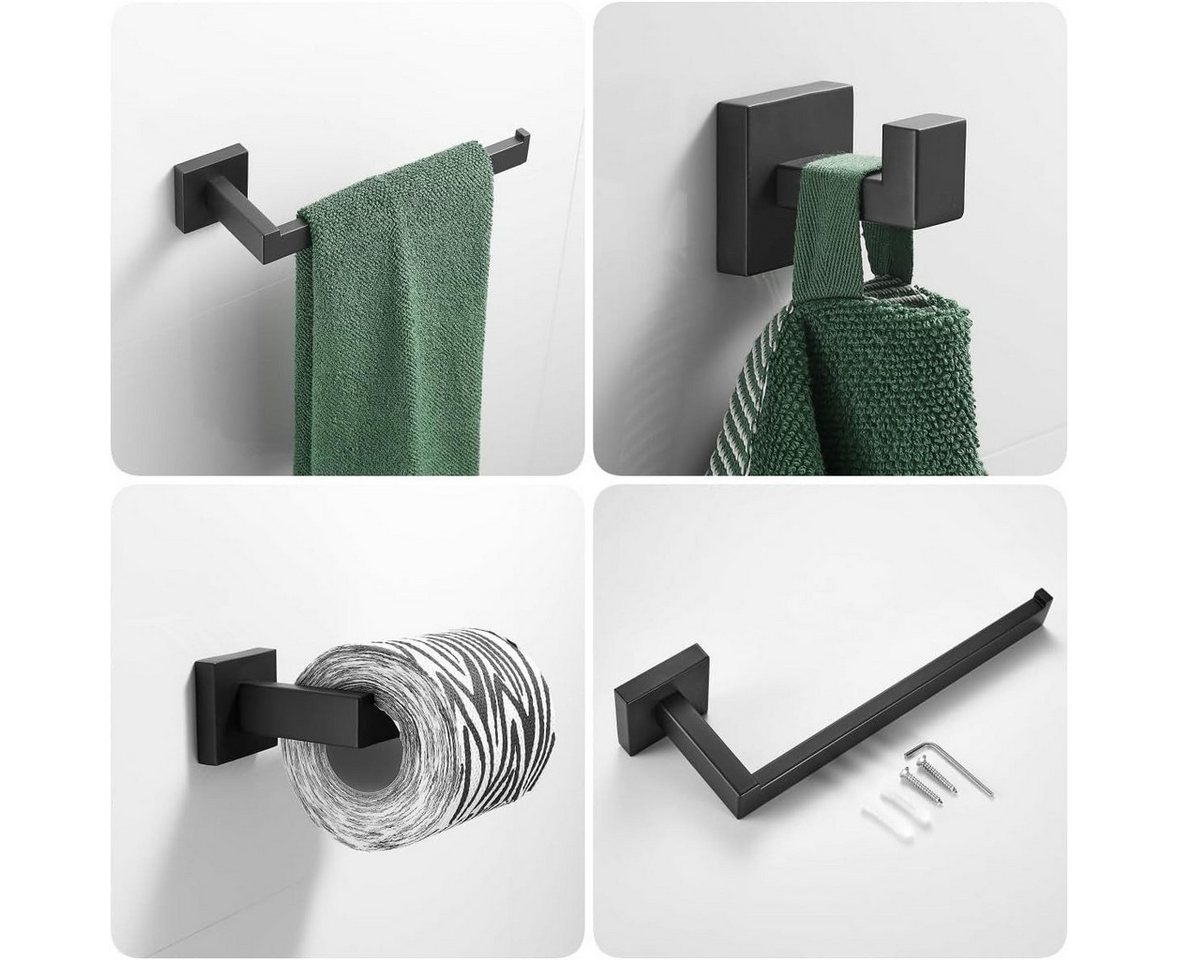 BlingBin Badezimmer-Set Edelstahl Matt Handtuchhalter Set 5 Stücke 60CM Handtuchhalter, (5tlg, 5-St), 5-teiliges Bad Hardware Set, Perforiert, Wandmontage, Küche Bad