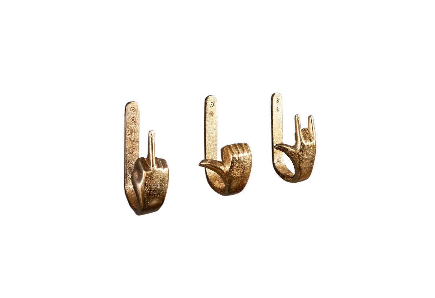 riess-ambiente Wandgarderobe FINGERS gold, Metall · Dekoration · Kleiderhaken