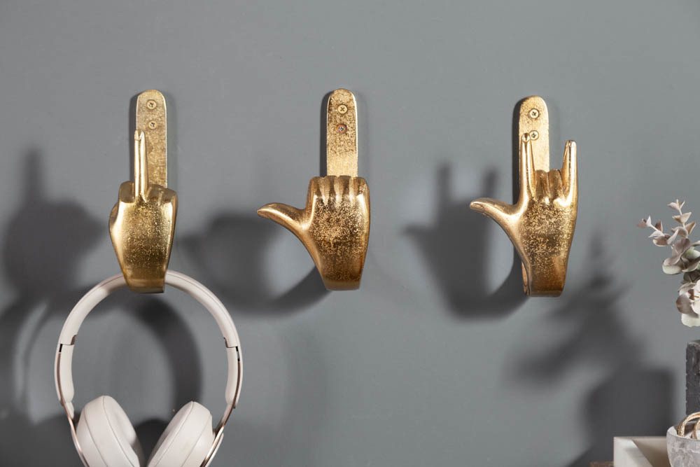 riess-ambiente Wandgarderobe FINGERS gold, Metall · Dekoration · Kleiderhaken Bild 5