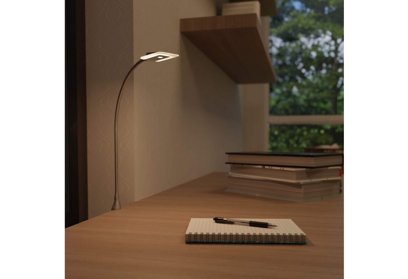 kalb Bettleuchte Diora Dual Bettleuchte Flexibel Leseleuchte Nachttischlampe, 1er Set silbergrau, warmweiß und neutralweiß
