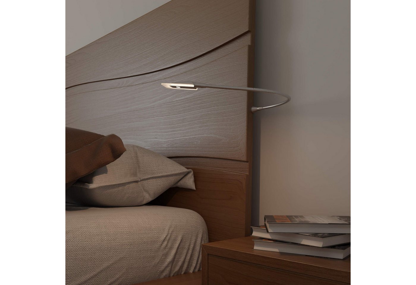 kalb Bettleuchte Diora Dual Bettleuchte Flexibel Leseleuchte Nachttischlampe, 1er Set silbergrau, warmweiß und neutralweiß Bild 5