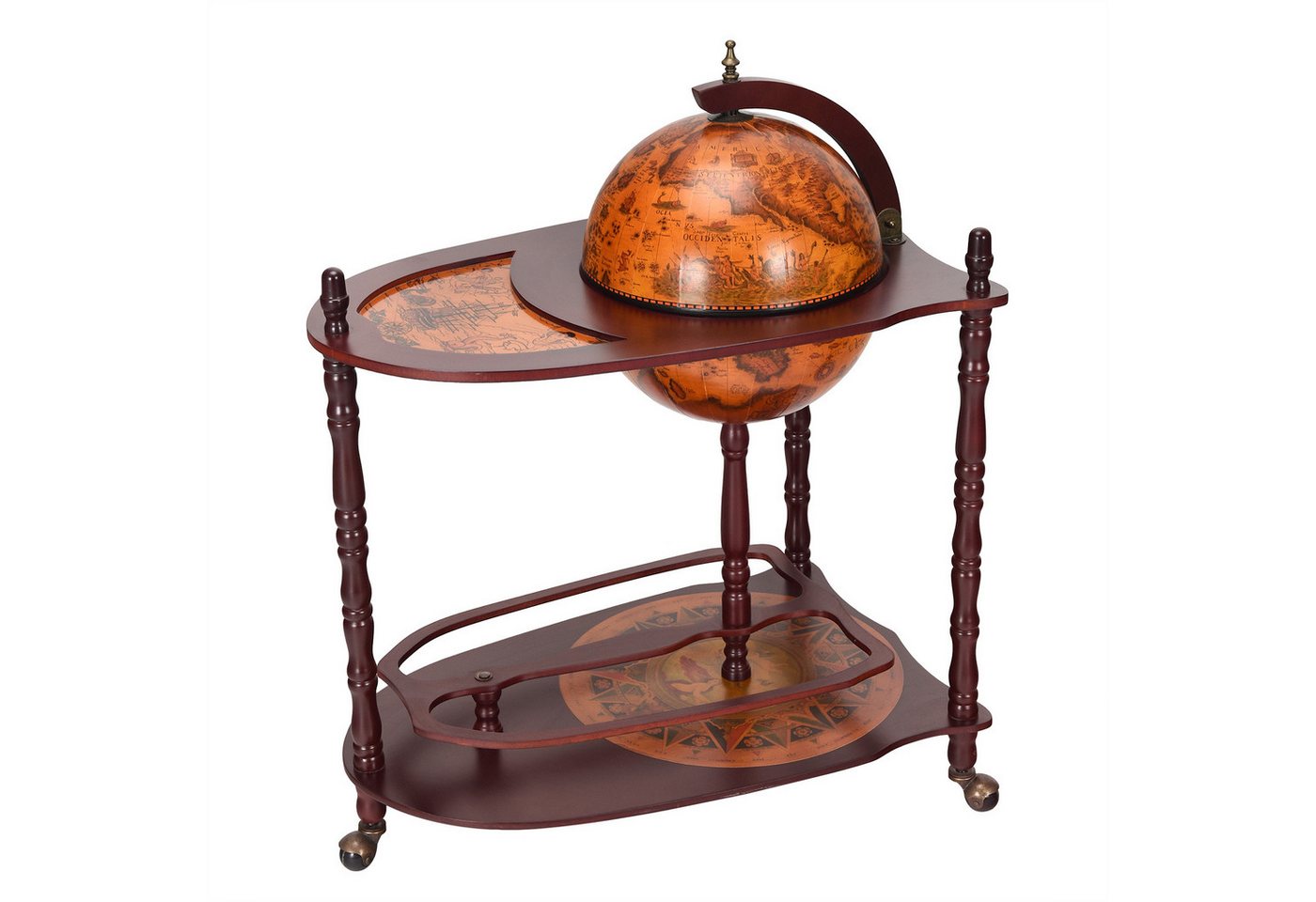 COSTWAY Weinregal Flaschenregal, Mit 3 Rollen, mit Tischplatte Bild 4