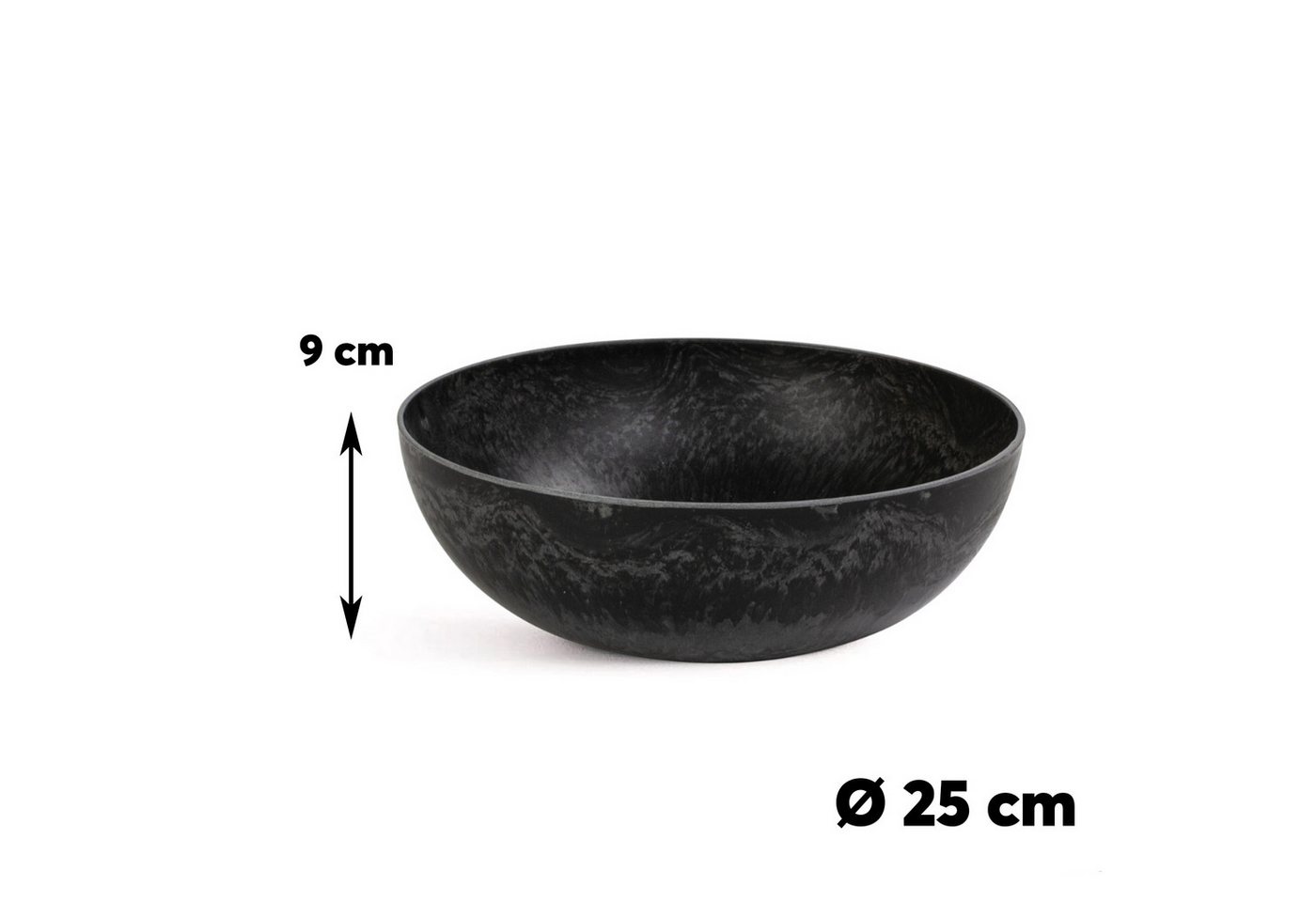 matches21 HOME & HOBBY Blumentopf Pflanzschalen für draussen Vintage Dekoschalen rund schwarz 2x 25 cm (2 St), Blumen-Schale als wetterfeste Friedhof-Schale Grab-Schmuck Grabschale Bild 5