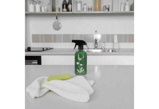 esschert design Zerstäuberflasche 2er-Set Sprühflaschen - grün - Glas, 0,5 l – Wildflower-Motiv