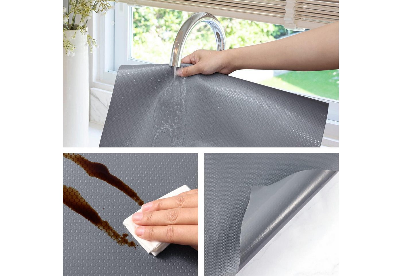 LuxusKollektion Schubladenmatte Schubladeneinlagen 30x300CM Grau-2 wasserdicht waschbar rutschfest Bild 4