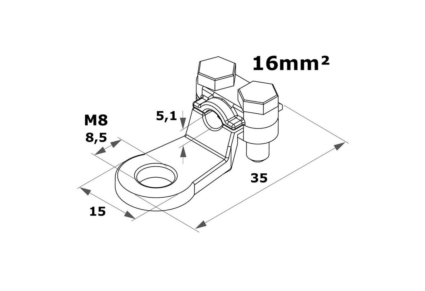 Impulse Innovation Ringkabelschuh Ringkabelschuh, Schraubbar, Auswahl 10-35mm², M5.5-M10 Bild 2