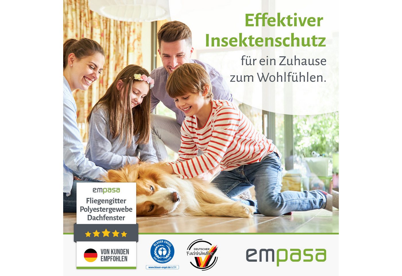 empasa Insektenschutz-Fensterrahmen Dachfenster, (4-St), Fliegengitter mit Klettband und Reißverschluss