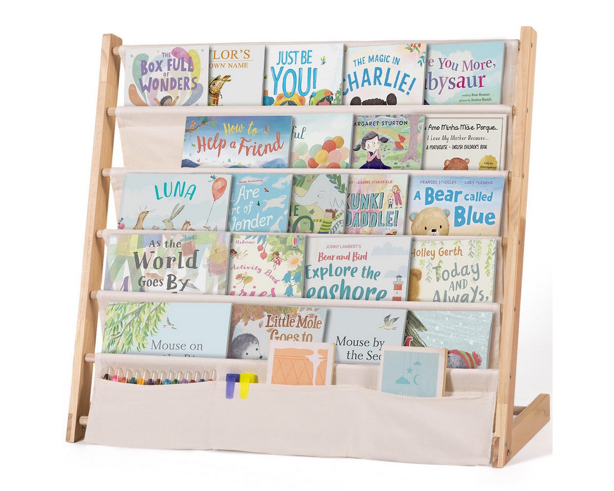 CAVEEN Bücherregal, 5 Ebenen, Kinder-Bücherregal Offenes Aufbewahrungsregal