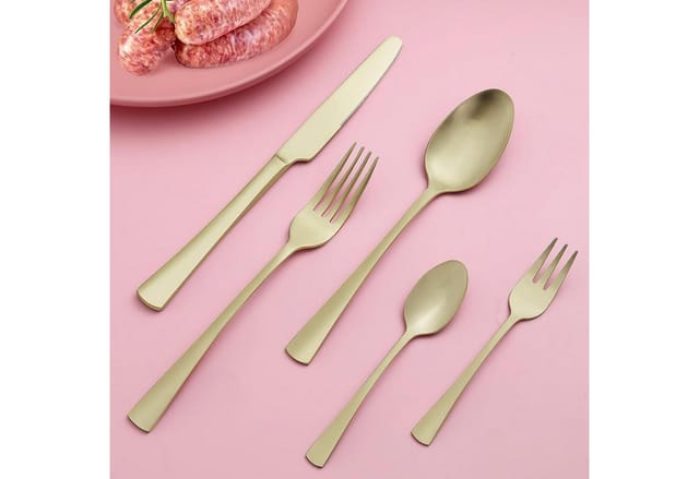 LuxusKollektion Besteck-Set Besteck 6 Edelstahl Gold Messer Champagner Matt 30 Teilig 30 teilig