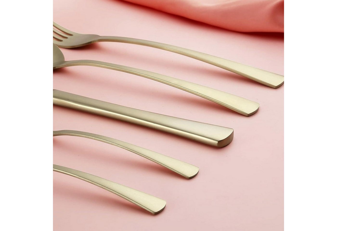 LuxusKollektion Besteck-Set Besteck 6 Edelstahl Gold Messer Champagner Matt 30 Teilig 30 teilig Bild 2