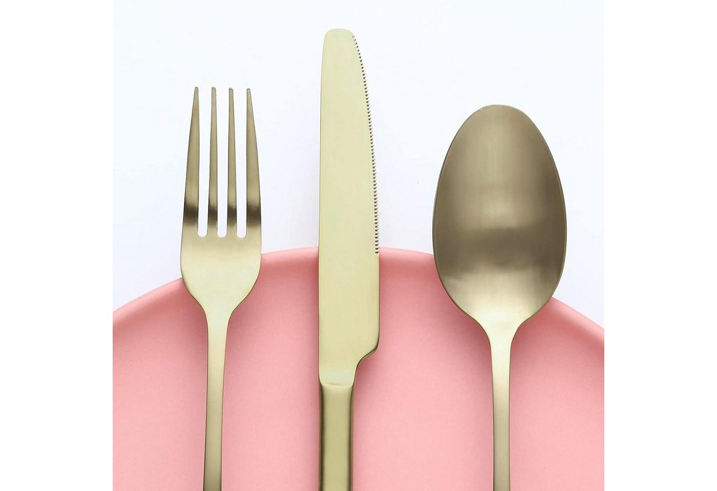LuxusKollektion Besteck-Set Besteck 6 Edelstahl Gold Messer Champagner Matt 30 Teilig 30 teilig Bild 4