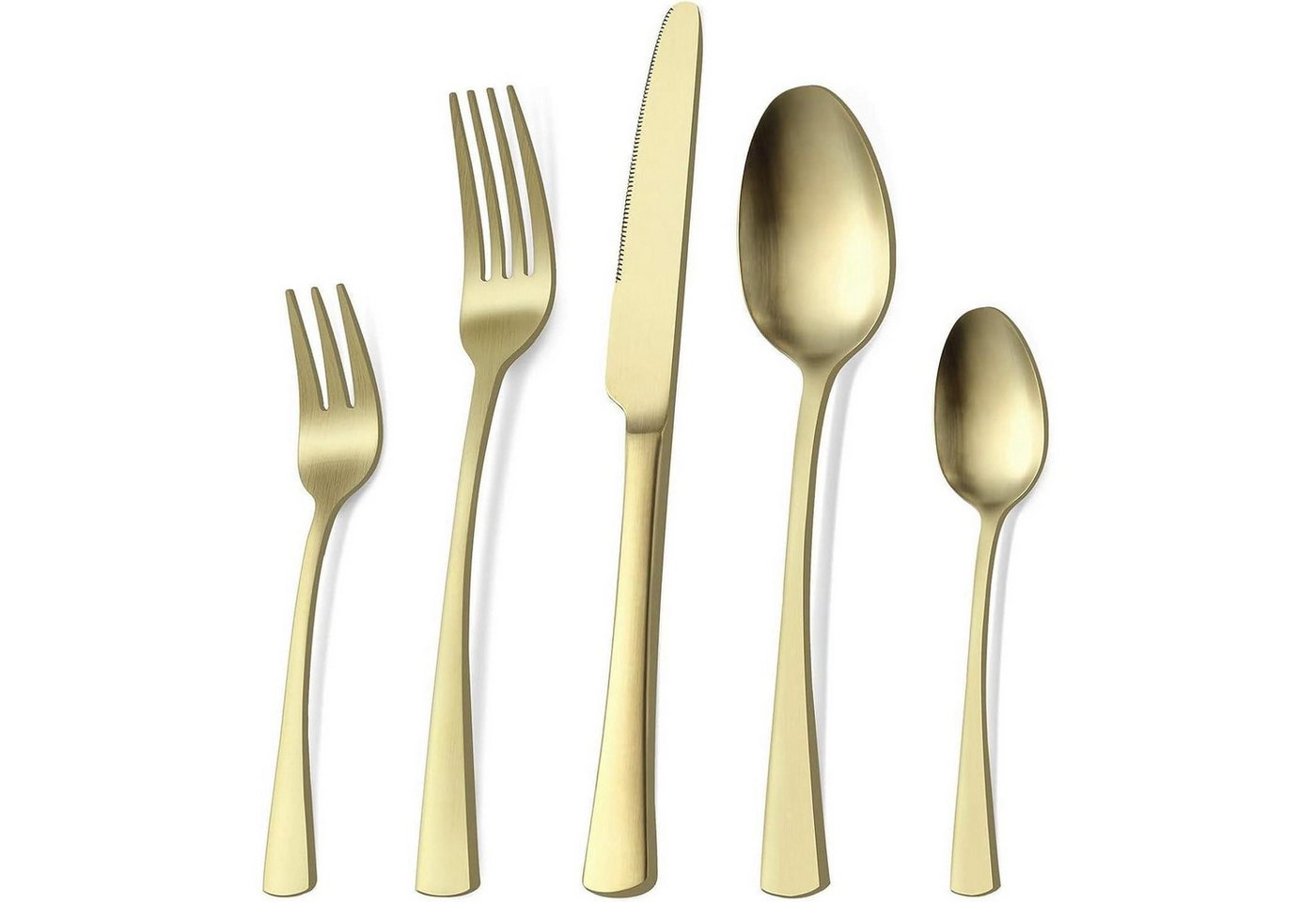 LuxusKollektion Besteck-Set Besteck 6 Edelstahl Gold Messer Champagner Matt 30 Teilig 30 teilig Bild 5