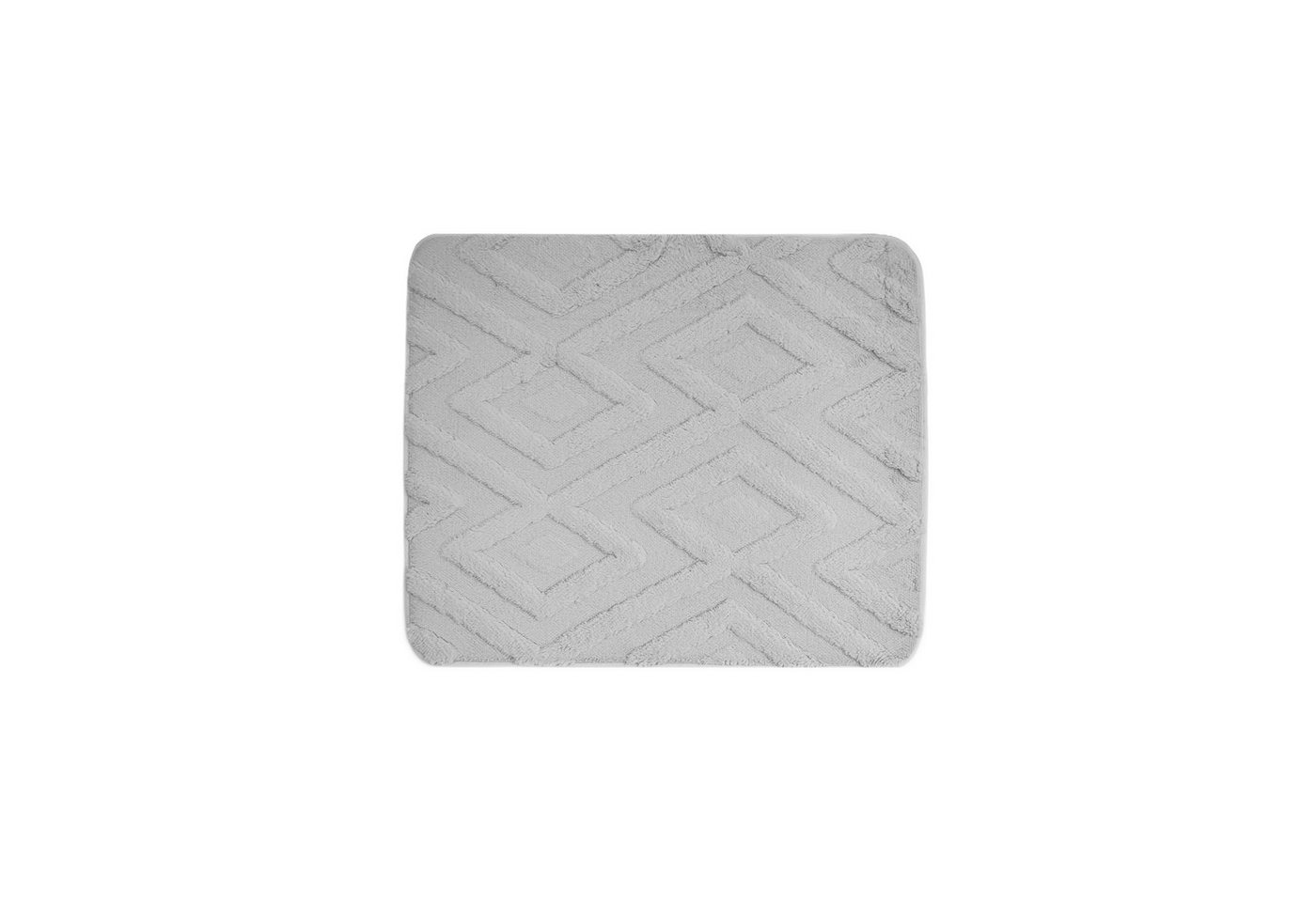 Almina Badematte Elegance WC-Set mit Diamant-Jaquard-Struktur - 2-tlg Badematten-Set, rutschhemmend beschichtet, 100% Polyester, Rechteckig, Badteppich: 100 x 60 cm, WC-Vorleger: 60 x 50 cm Bild 2