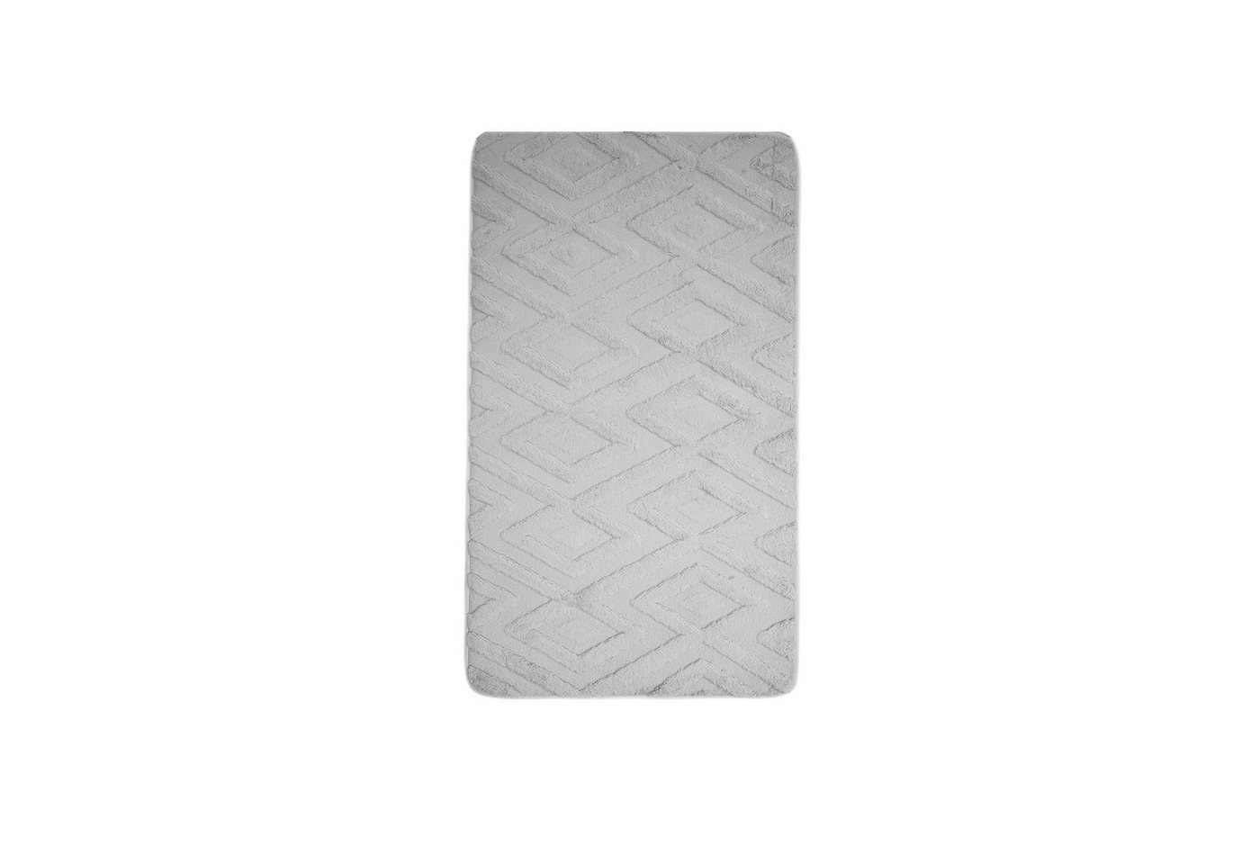 Almina Badematte Elegance WC-Set mit Diamant-Jaquard-Struktur - 2-tlg Badematten-Set, rutschhemmend beschichtet, 100% Polyester, Rechteckig, Badteppich: 100 x 60 cm, WC-Vorleger: 60 x 50 cm Bild 4