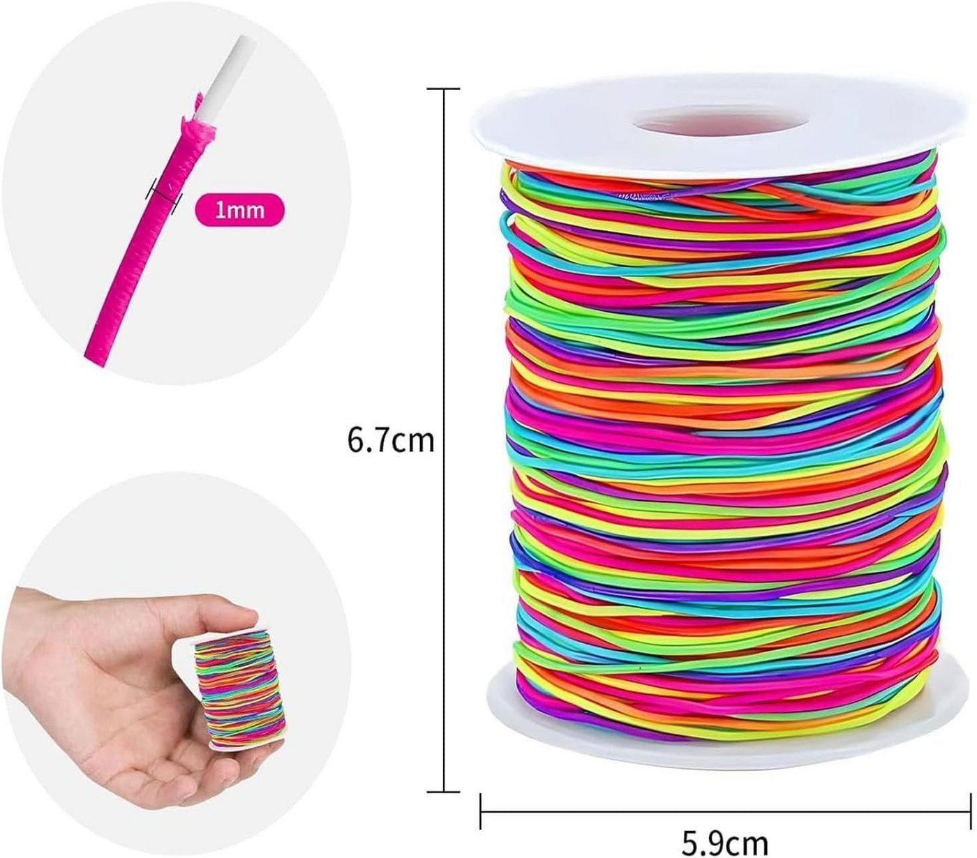 FELIXLEO Elastisches Faden Gummiband Für Armband Schmuck Halskette Basteln Overlockgarn, (4-St) Bild 2