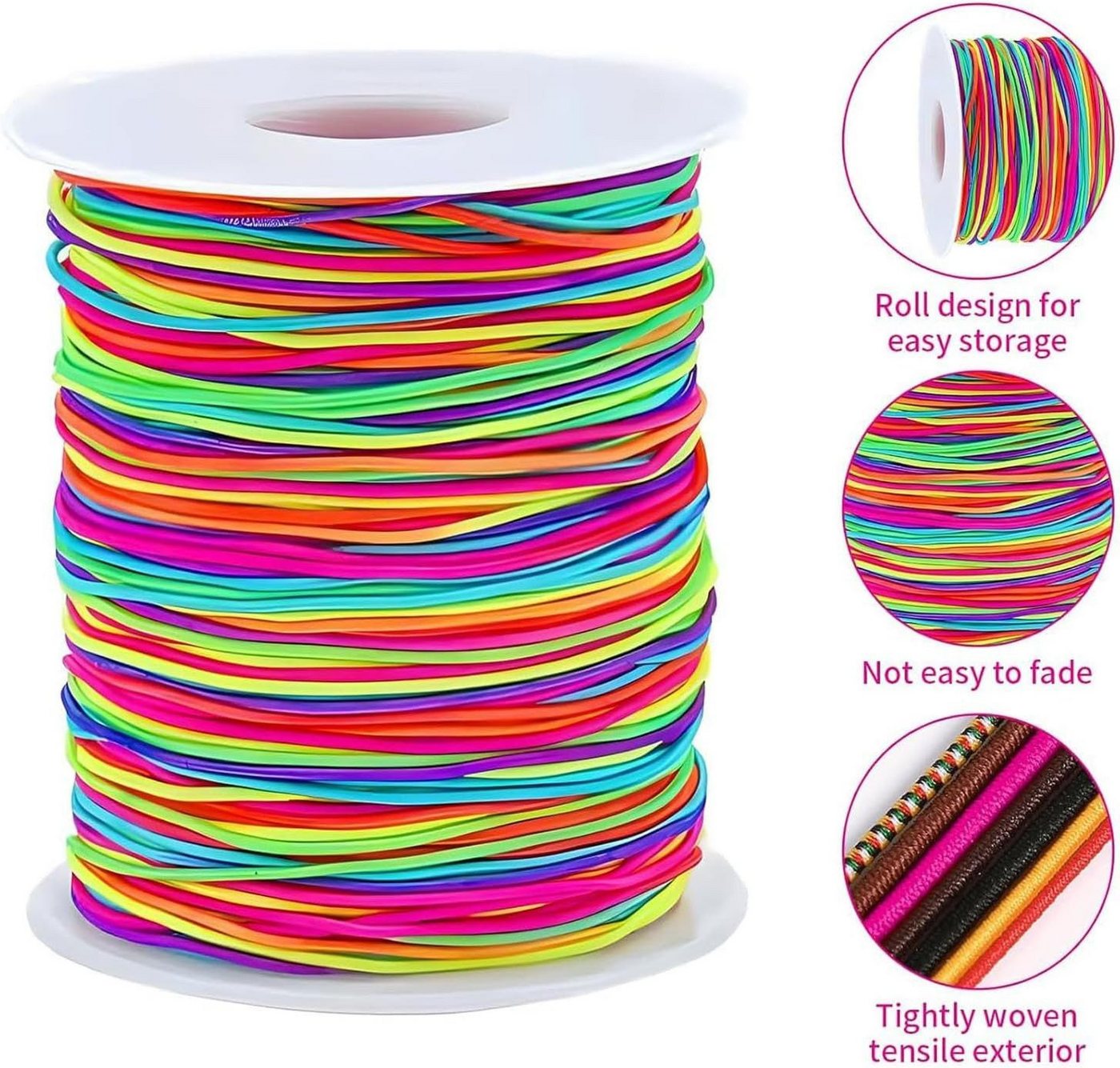 FELIXLEO Elastisches Faden Gummiband Für Armband Schmuck Halskette Basteln Overlockgarn, (4-St) Bild 5