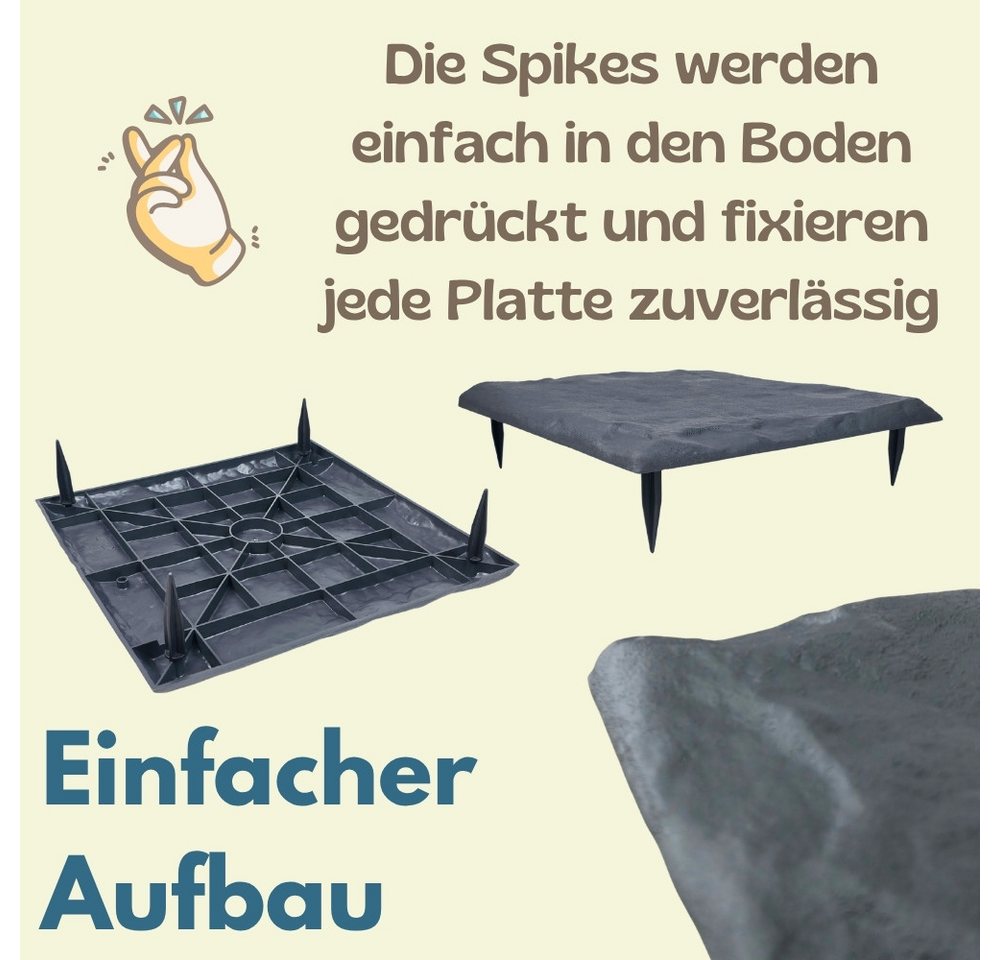 GarPet Klickfliesen 8er Set Trittplatten Garten Gehwegplatten Kunststoff 40x40 Trittsteine Bild 4