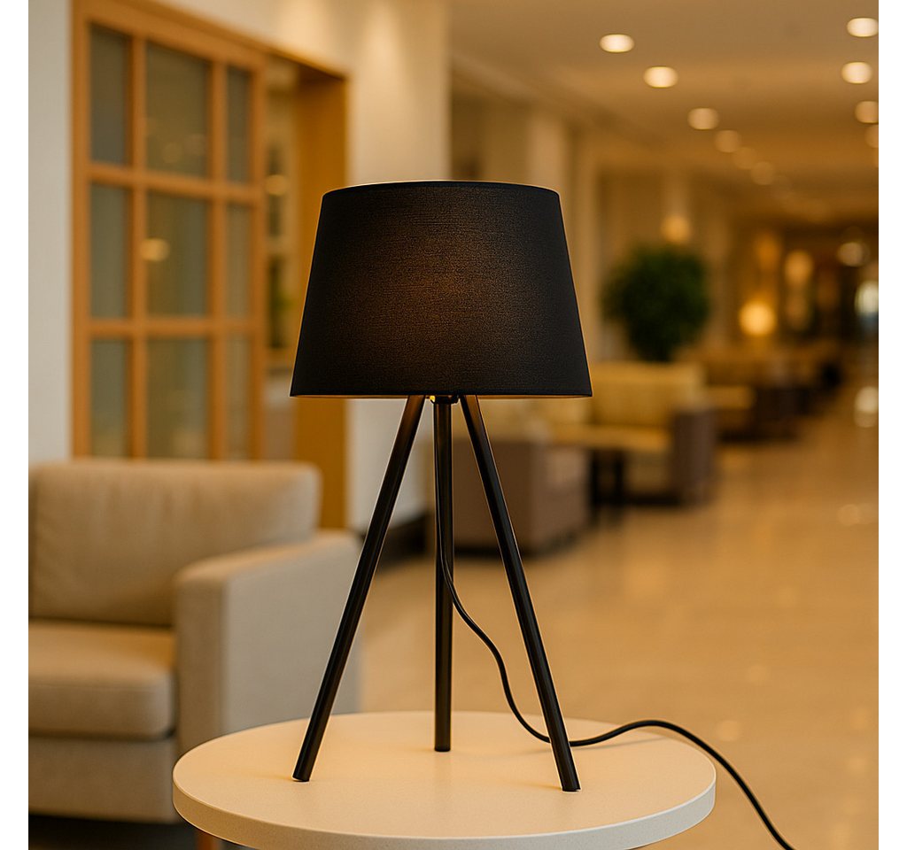 Braytron LED Stehlampe Moderne LED Stehleuchte mit 3-Bein Design und satiniertem Schirm, ohne Leuchtmittel, E27 Fassung (ohne Leuchtmittel), Fußschalter Bild 3