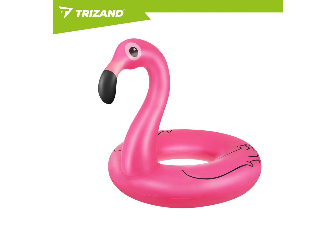 Trizand Luftkissen Schwimmring Schwimmreifen Flamingo, Spar-Set, 1-tlg., Ø 102 cm auffällig, 102 cm, bis 150 kg, Kunststoff, Flamingo-Design Bild 5