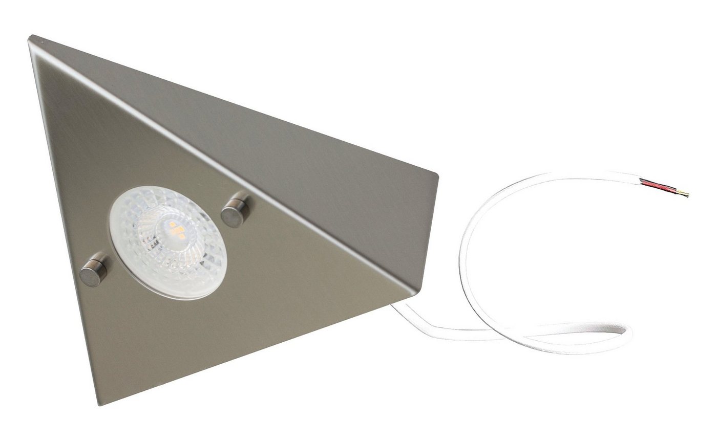 TRANGO LED Unterbauleuchte, 1er Erweiterungsset 6739-12 LED-Küchenunterbauleuchte *COOK* LED Einbauleuchte - Einbaustrahler aus Edelstahl inkl. 1x 4,8 Watt LED Modul 3000K warmweiß - direkt 230 Volt - beliebig erweiterbar, Schalter - Dreieckleuchte – Schrankleuchte Bild 4