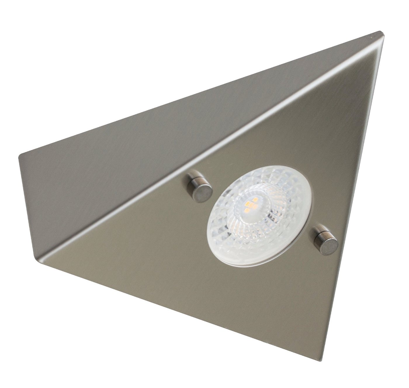 TRANGO LED Unterbauleuchte, 1er Erweiterungsset 6739-12 LED-Küchenunterbauleuchte *COOK* LED Einbauleuchte - Einbaustrahler aus Edelstahl inkl. 1x 4,8 Watt LED Modul 3000K warmweiß - direkt 230 Volt - beliebig erweiterbar, Schalter - Dreieckleuchte – Schrankleuchte Bild 5