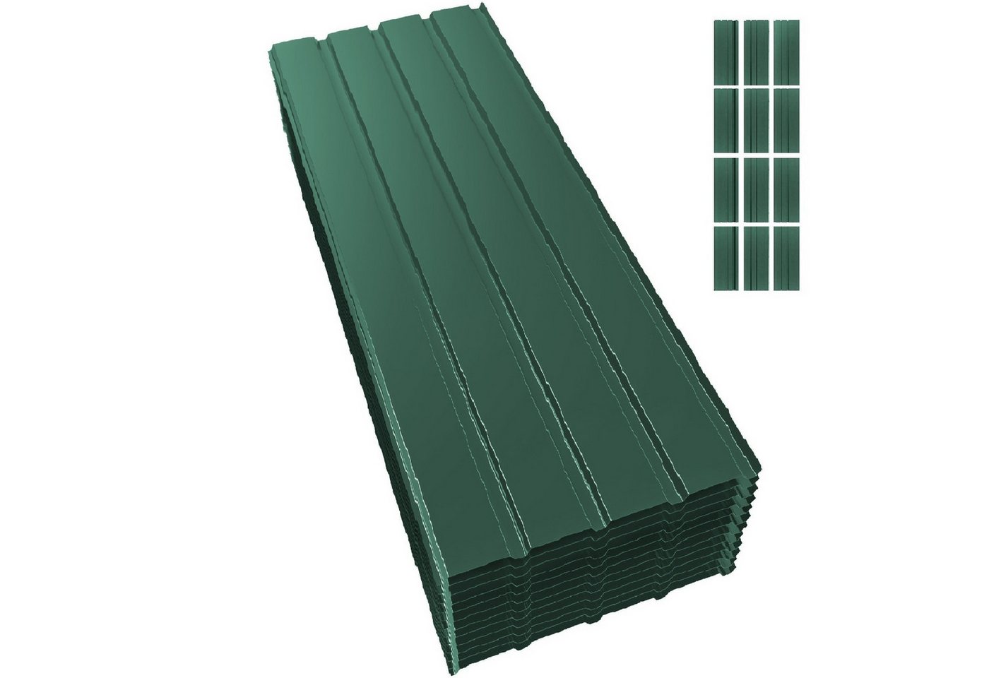 Mondeer Wellplatte Dachplatten(12-tlg), (12-St), 12x Trapezblech 115cm x 45cm verzinkt Profilblech Dachblech Bild 2