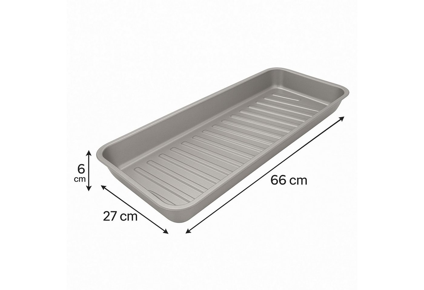 BURI Tropfschale Grillschale Kohleschale Universal Fettwanne 66x27cm Alu Auffangschale