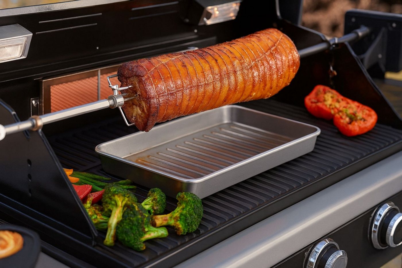 BURI Tropfschale Grillschale Kohleschale Universal Fettwanne 66x27cm Alu Auffangschale Bild 3