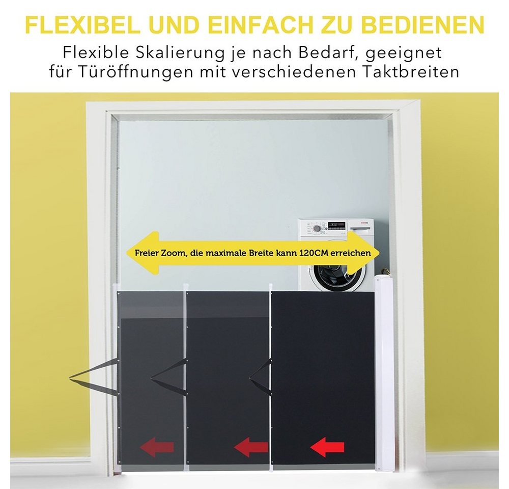 Feel2Home Treppenschutzgitter Treppenschutzgitter Ausziehbar Absperrgitter Baby Hund versch. Farben (Stück, Gitter), einfache Montage am Türrahmen und Wand