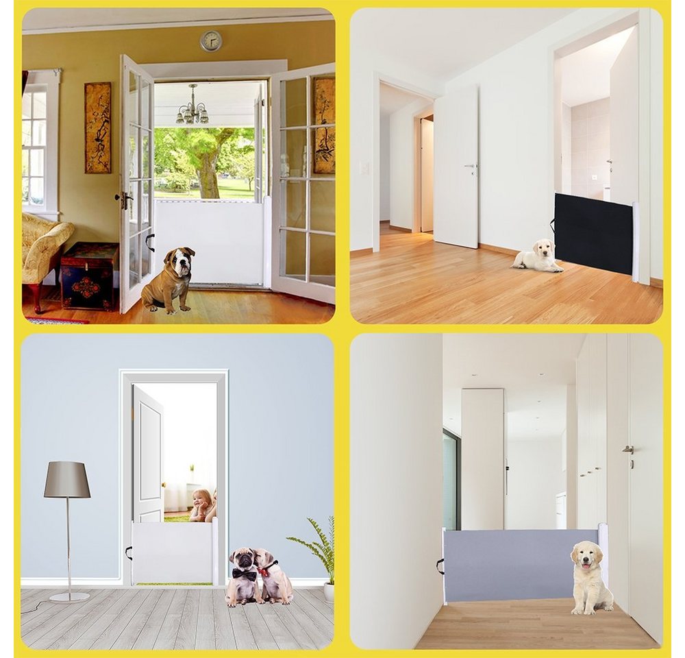 Feel2Home Treppenschutzgitter Treppenschutzgitter Ausziehbar Absperrgitter Baby Hund versch. Farben (Stück, Gitter), einfache Montage am Türrahmen und Wand Bild 2