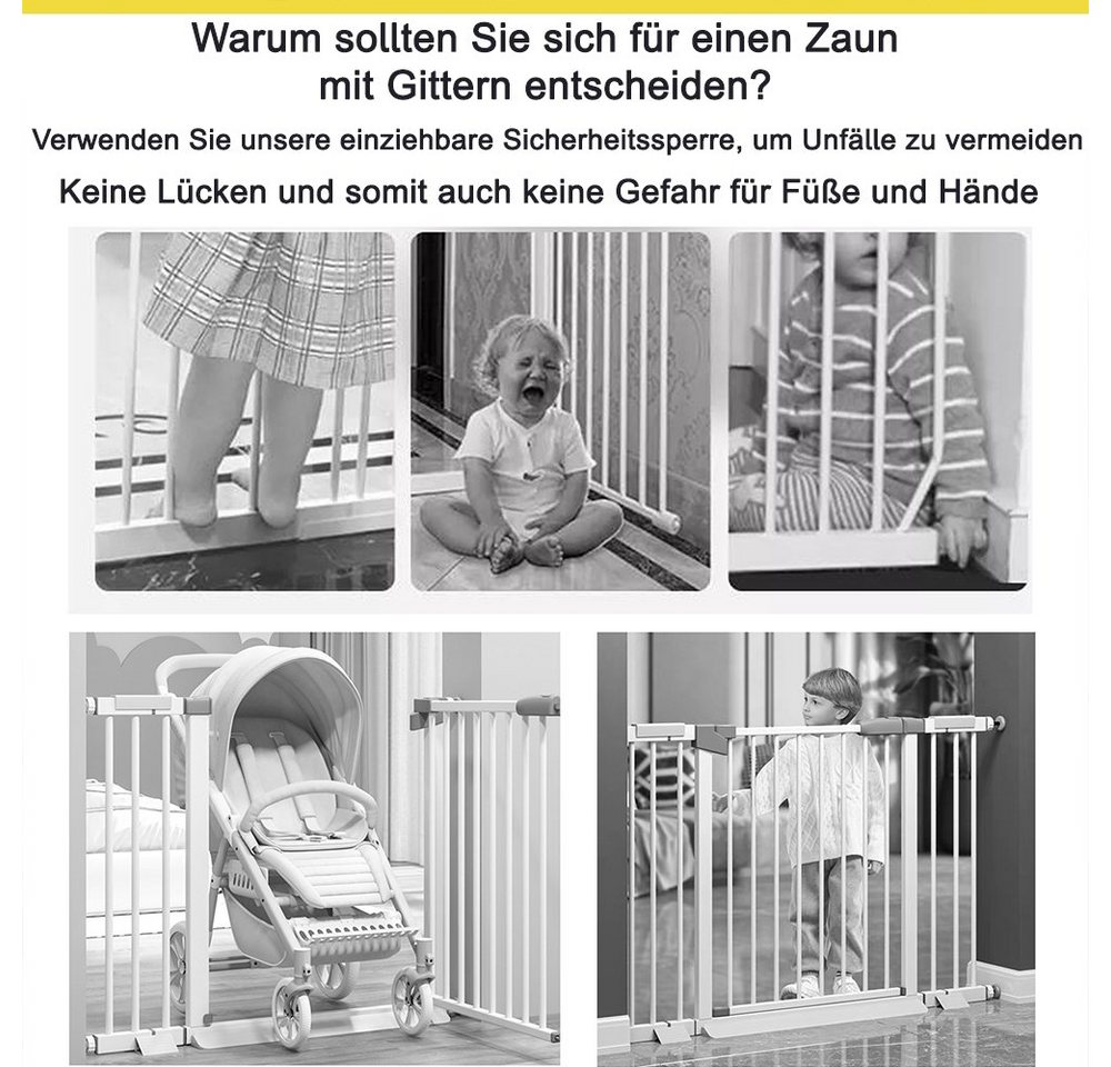 Feel2Home Treppenschutzgitter Treppenschutzgitter Ausziehbar Absperrgitter Baby Hund versch. Farben (Stück, Gitter), einfache Montage am Türrahmen und Wand Bild 4
