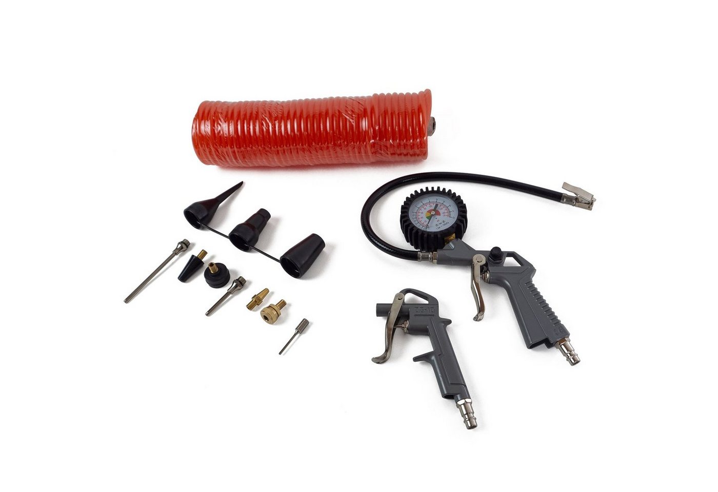 Weber GmbH Druckluftschlauch Druckluft Set 14-teilig, 10m Spiralschlauch, 10 versch. Aufsätze