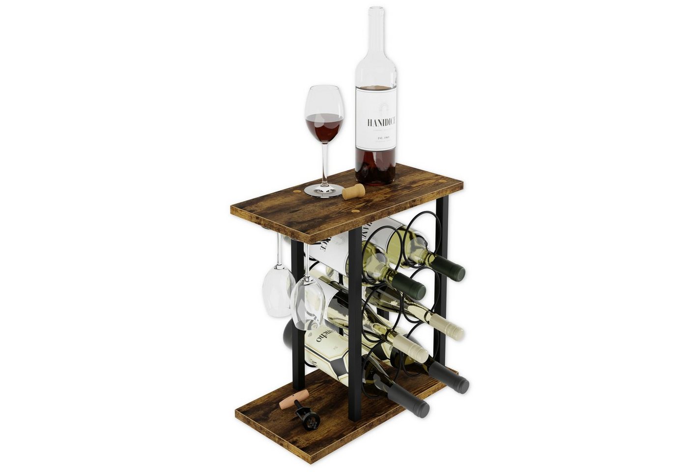 Lenmar Weinregal Weinregal aus Metall, Flaschenregal, Regale, Flaschenhalter LOFT 2-6G