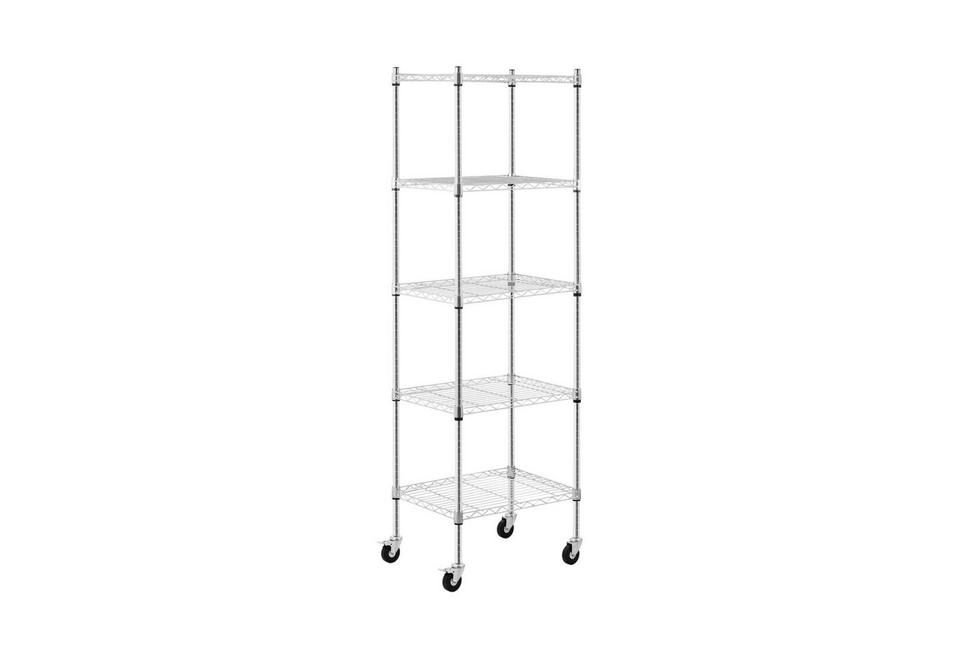 Royal Catering Standregal 60 x 45 x 190 cm Metallregal Gitterregal Steckregal Küchenwagen Rollen, verschiedene Größen