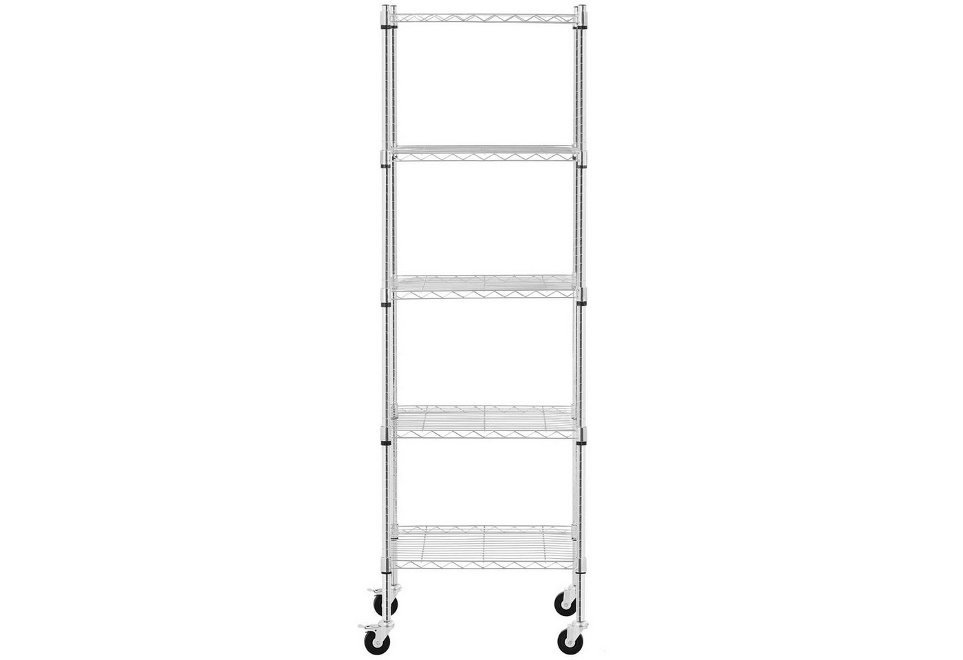 Royal Catering Standregal 60 x 45 x 190 cm Metallregal Gitterregal Steckregal Küchenwagen Rollen, verschiedene Größen Bild 2