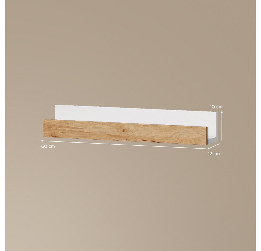 Livinity® Bücherregal Lorena, Weiß/Goldkraft Eiche, 60 x 10 cm 2er Set, 2-tlg. Bild 3