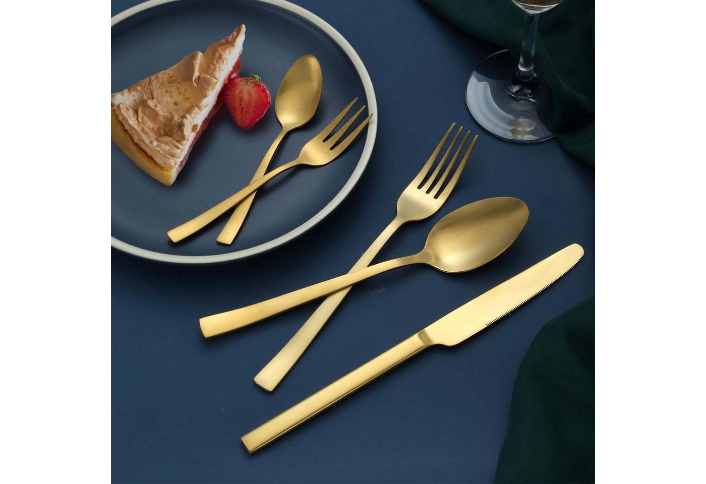 LuxusKollektion Besteck-Set Besteck Edelstahl Gold 6er Gabel Löffel 30 Teilig Gold 30 teilig