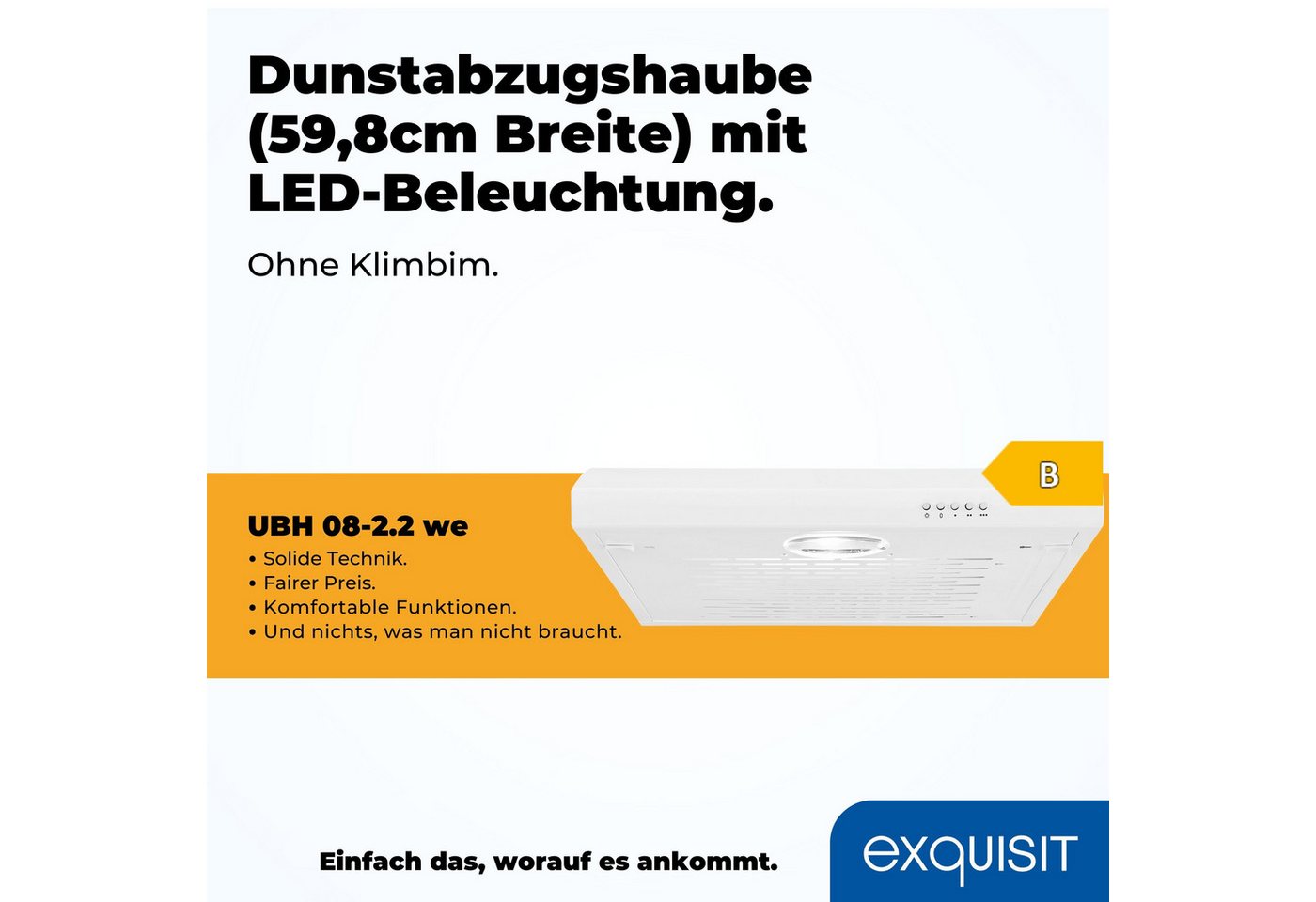 exquisit Unterbauhaube UBH 08-2.2 UBH 08-2.2, Dezente Unterbauhaube – leise, zeitlos & einfach für jede Küche Bild 5